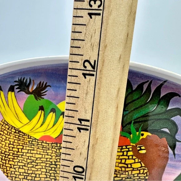 Vintage Nusza Woyda Tropical Melamine Tray 12” Caribbean Island Artist Signed - Picture 4 of 5